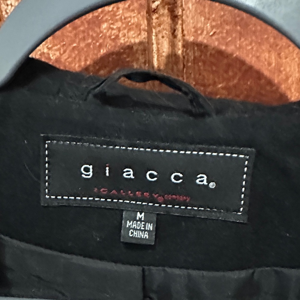 Giacca women's black wool pea coat - Picture 2 of 8